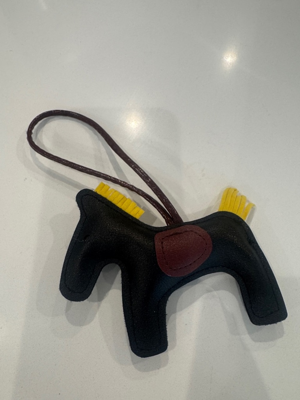 Black Horse Charm Key & Card Holder with Yellow Mane